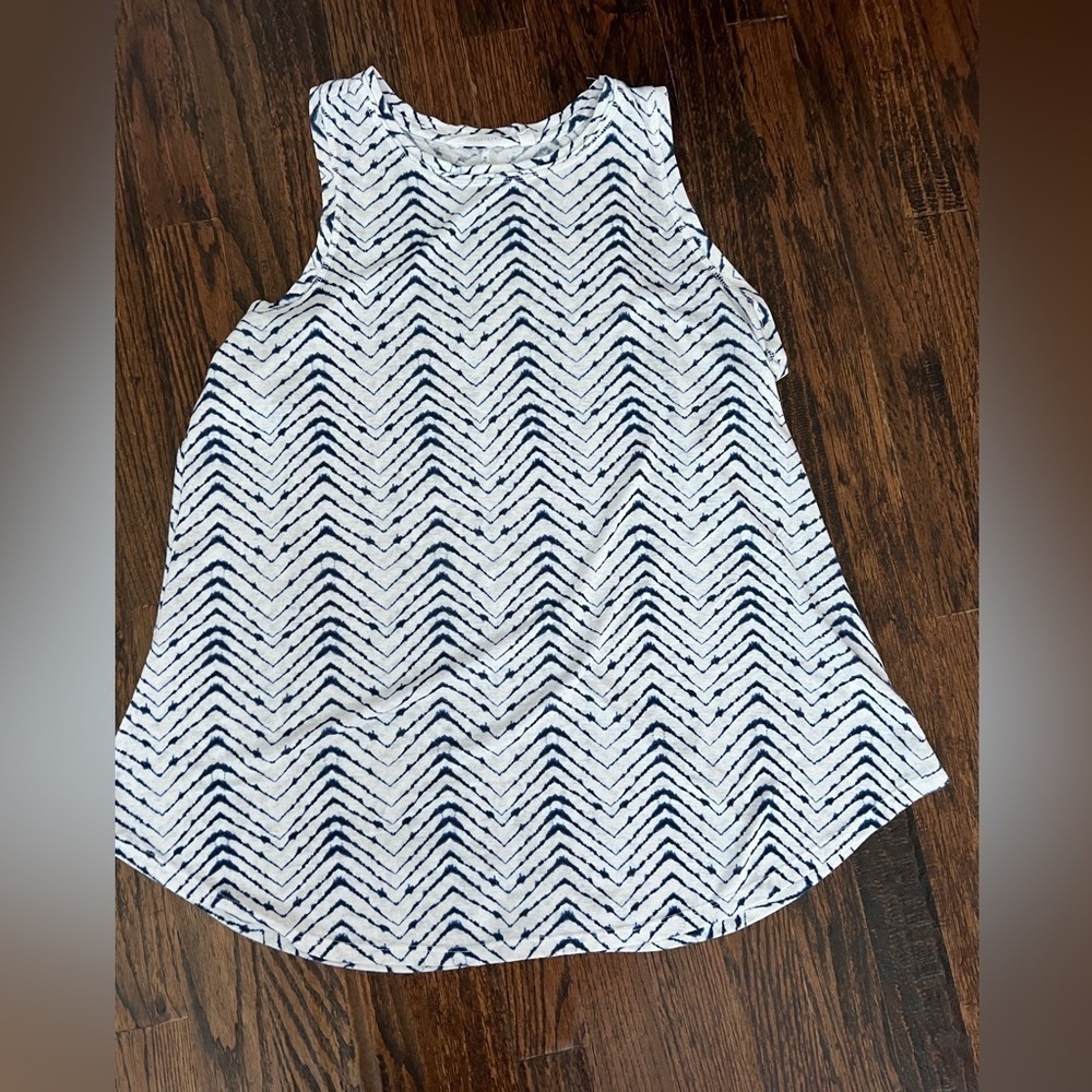 Athleta blue and white cotton tank size L